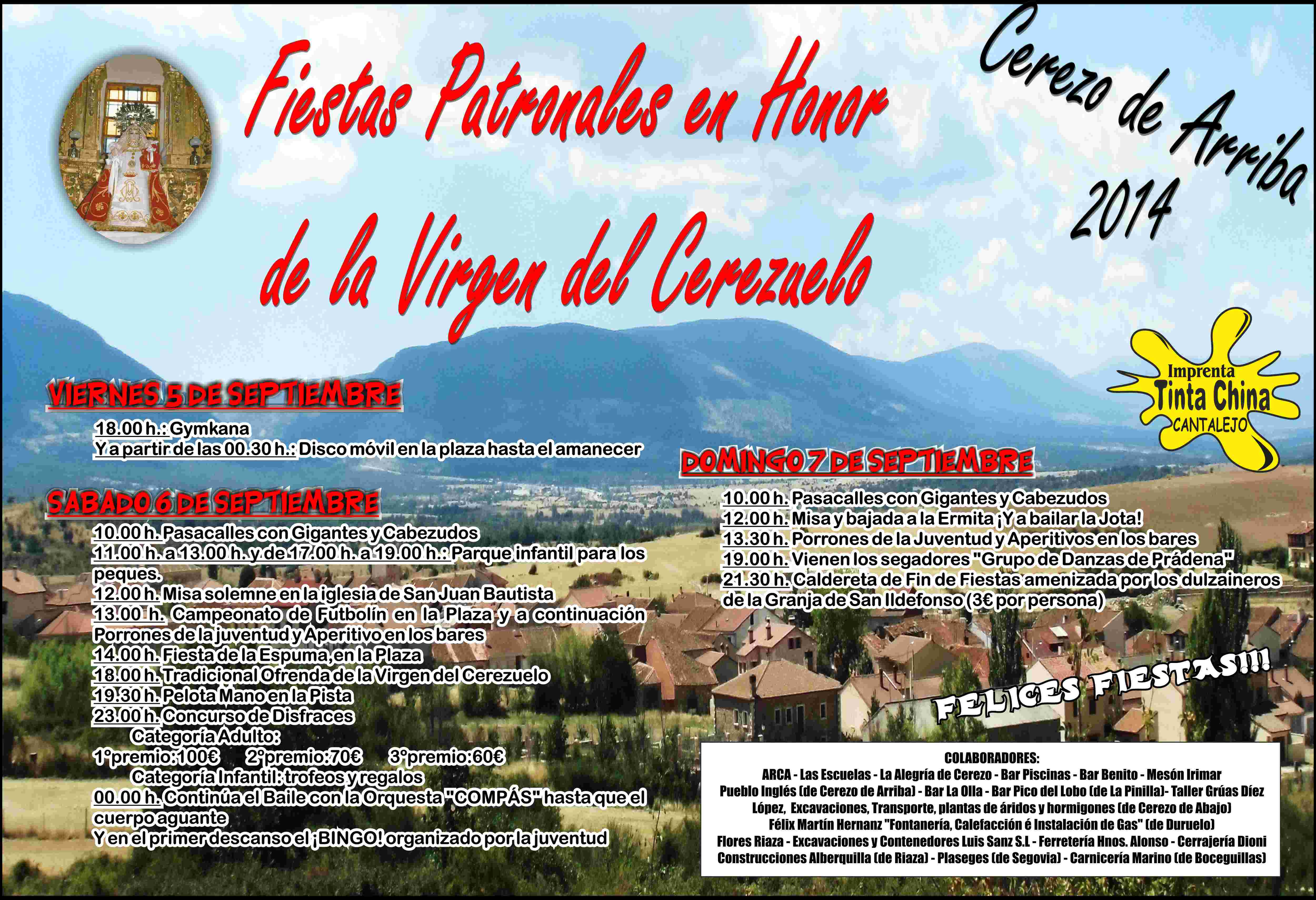 Fiestas en honor a la Virgen del Cerezuelo 2014 Cerezo de Arriba